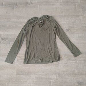 Amour Vert Olive Green Long Sleeve Turtleneck Top - XS - Sustainable